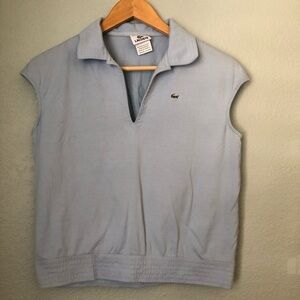 Vtg Lacoste  Blue Sleeveless Top Made in France European size 42